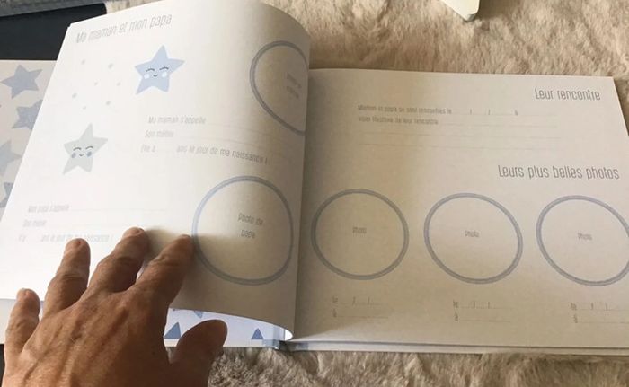 Magnifique coffret livre de naissance et veilleuse étoile en bois (0124) - photo numéro 7