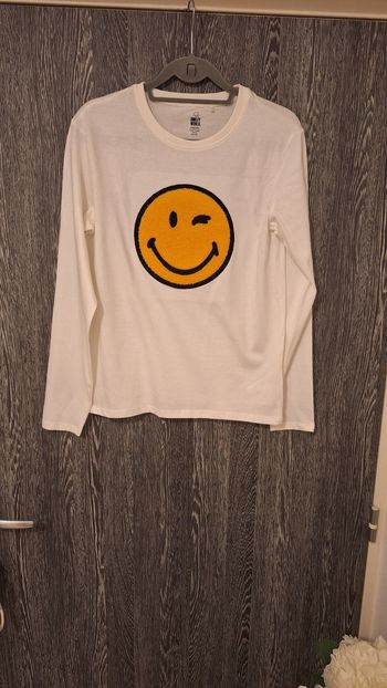 Tee-shirt manches longues crème Smiley World