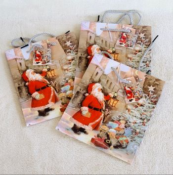 Lot de 3 petites pochettes Père Noel Vitrine Magique