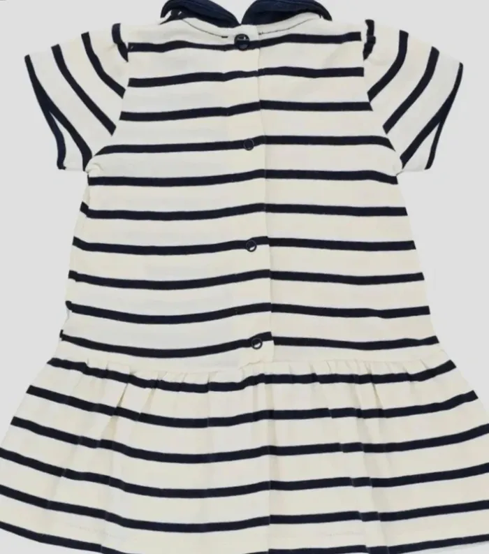 Petit Bateau Robe à manches courtes 6 mois en coton - photo numéro 2