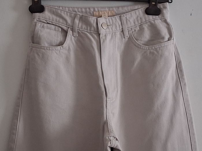 Jean blanc à jambes larges - photo numéro 2