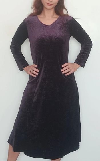 Robe d hiver longue en velours violet taille unique