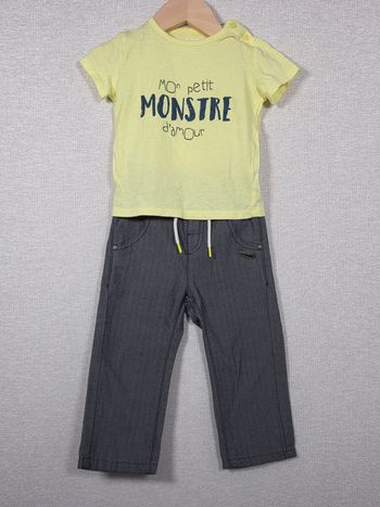 Ensemble 2 pièce t-shirt +pantalon kiabi 18mois 77-82cm 