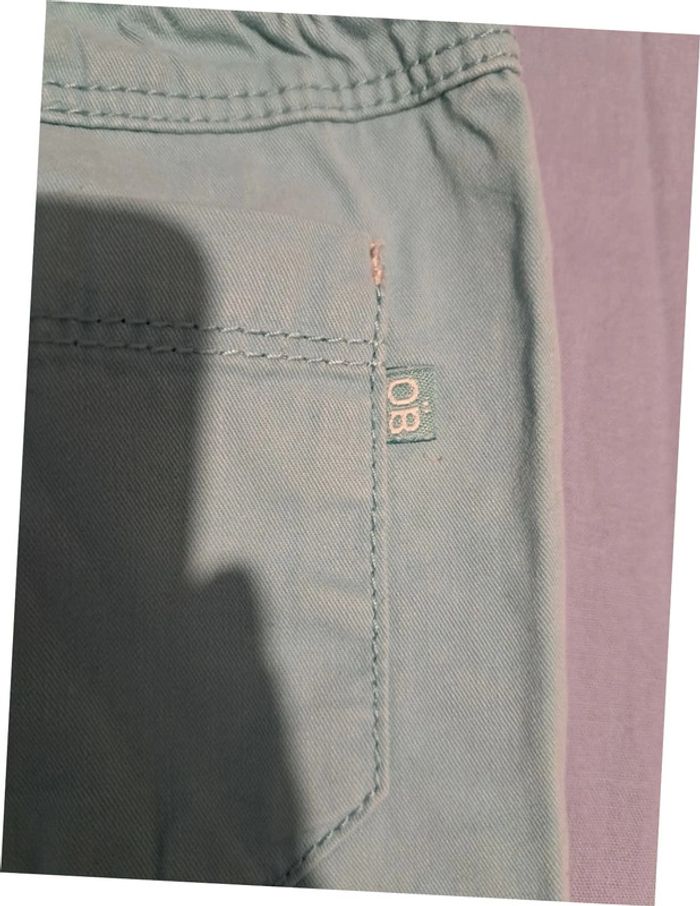 Pantalon obaibi okaidi turquoise 23 mois ceinture élastique - photo numéro 3