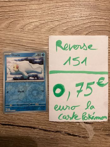 carte Pokémon otaria reverse 086/165 EV3.5 collection 151 FR neuf sortie de booster