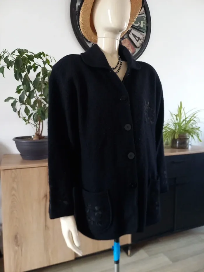 Veste en laine noir femme T44 - photo numéro 6