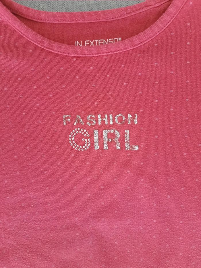 T-shirt manches longues 5 ans In Extenso bordeaux à petits pois - photo numéro 2