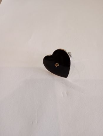 Bague coeur noir