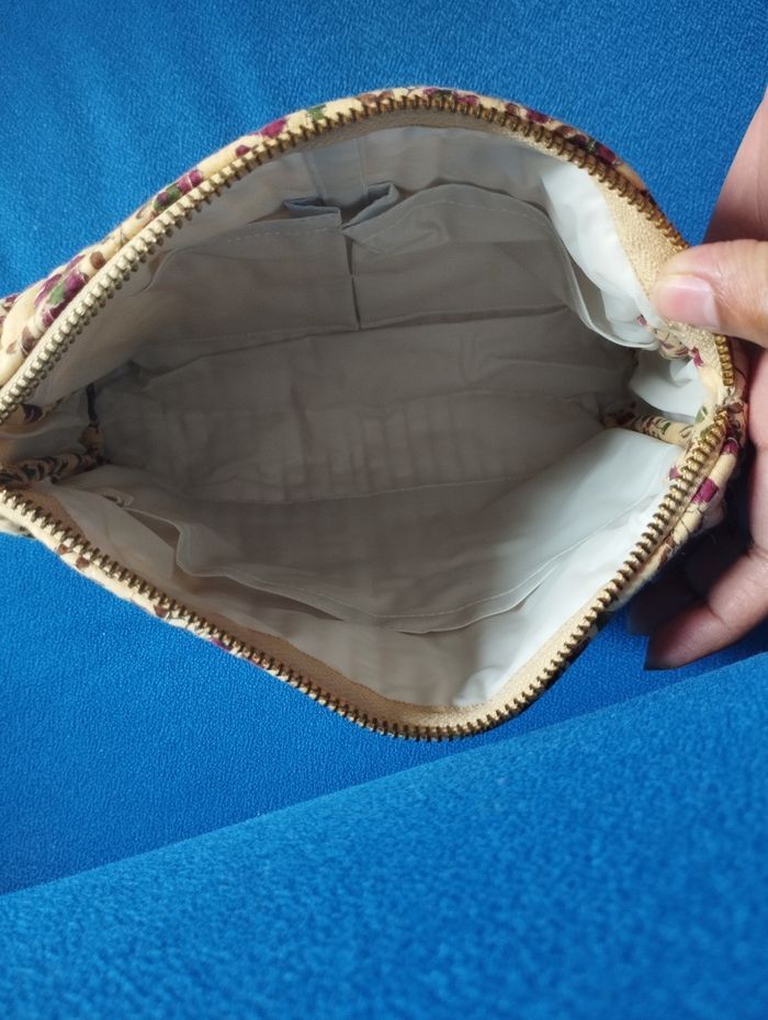 Grande trousse de toilette coton fait main/trousse de voyage/trousse de maquillage/trousse en coton - photo numéro 5