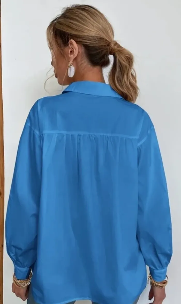 Blouse chemise bleu - photo numéro 5