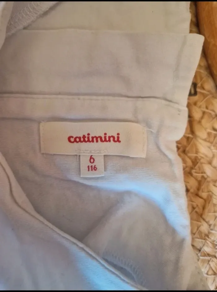 Jolie robe blanche à motifs fille catimini 6 ans - photo numéro 5