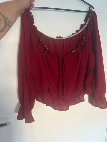 Blouse à manches longues col bardot taille 3XL / 46 neuve