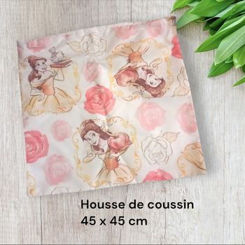 Housse de coussin   la belle et la bete  disney