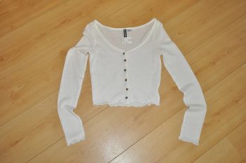 H&M top blanc cassé t.XS neuf avec étiquette