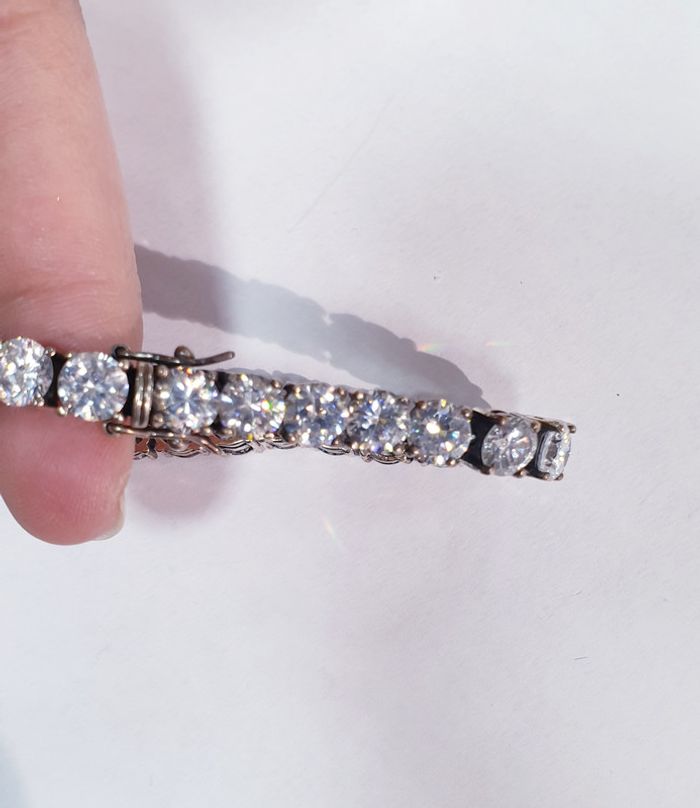 Magnifique bracelet riviere de diamants argent et zyrconiums - photo numéro 6