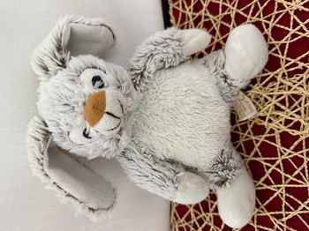 DOUDOU PELUCHE RODADOU RODA LAPIN GRIS ET BLANC