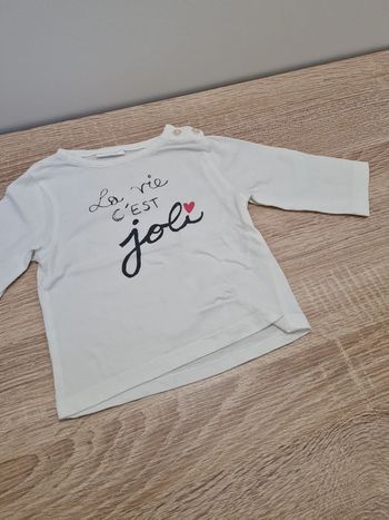 Tee shirt 3 mois "la vie c'est joli"