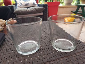 Lot 2 pots en verres. 13 cm