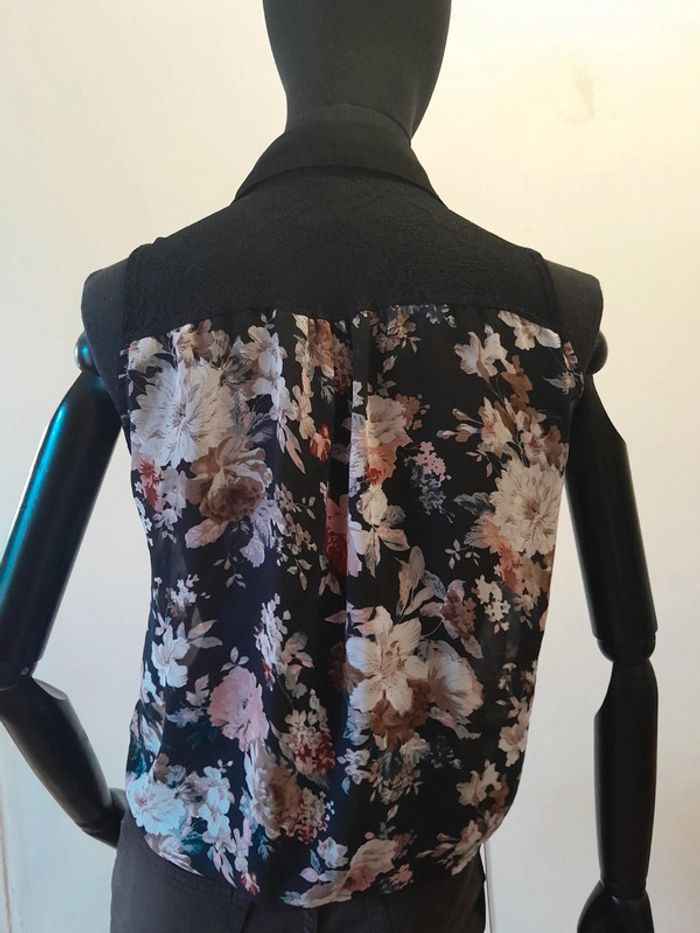 Top débardeur en transparence dentelle en mèche taille m - photo numéro 8