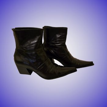 Bottines Noires San Marina Cuir Similicuir Talon Bottier & Bout Pointu T. 36 Très Bon État
