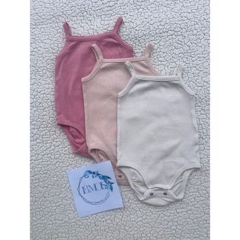 Lot de 3 bodies évolutifs à brettelles roses taille 18 mois Kiabi