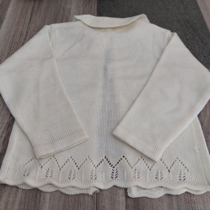 Gilet crème col rond fille 8 ans NEUF - photo numéro 3