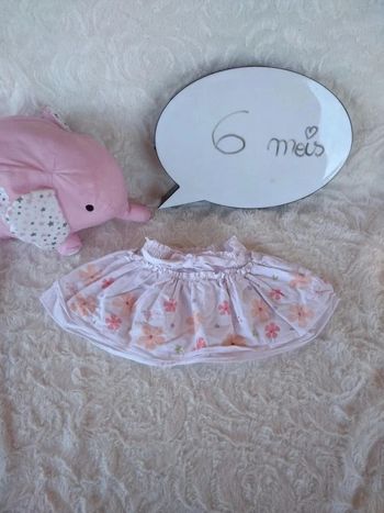 Jupe Fille 6 mois Fleurs Gémo 100% coton