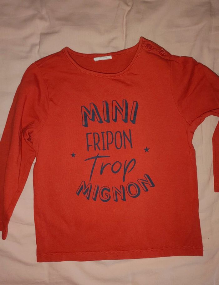 Haut manches longues "mini fripon trop mignon"