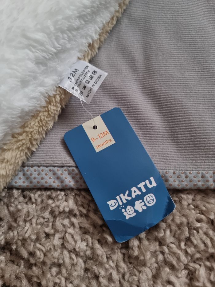 Combinaison bebe hiver chiot camel/blanc 9-12mois - photo numéro 4