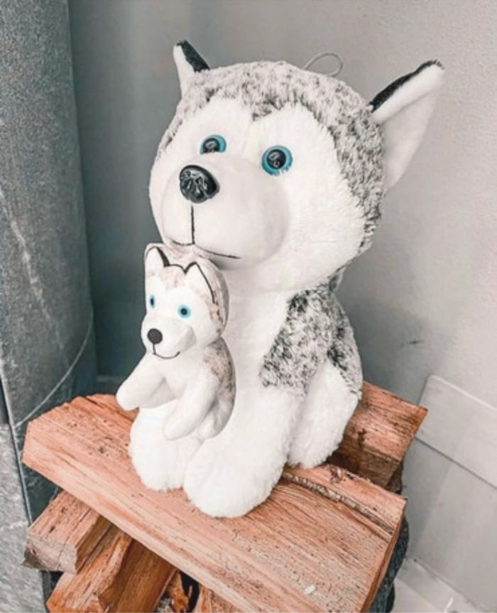 Grosse peluche Husky avec baby dog Tommy Toys Très bon état            #bébéfille  #bebegarcon #naissance #naissancegarcon #nourrisson #maternité #sacfemme #grossesse #ensemblebebe #prixnegociable #prixlots #chauffebiberon #éveil #eveilbebe #jouetenfant #