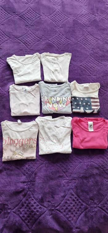 Lot de 8 t-shirts manches longues fille 4/5 ans