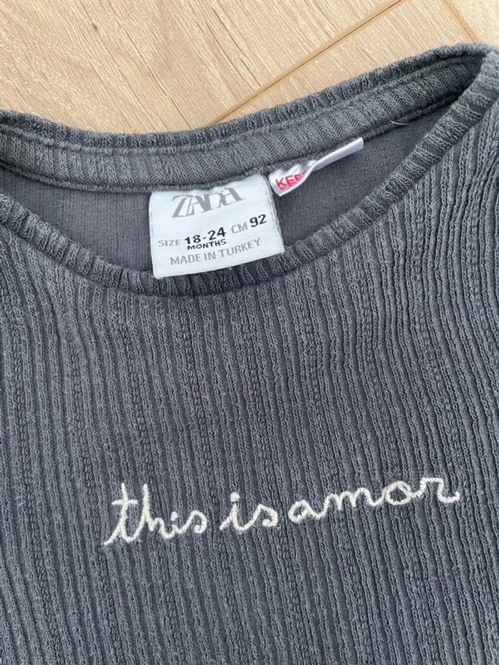 T shirt zara gris 18 24 mois - photo numéro 3