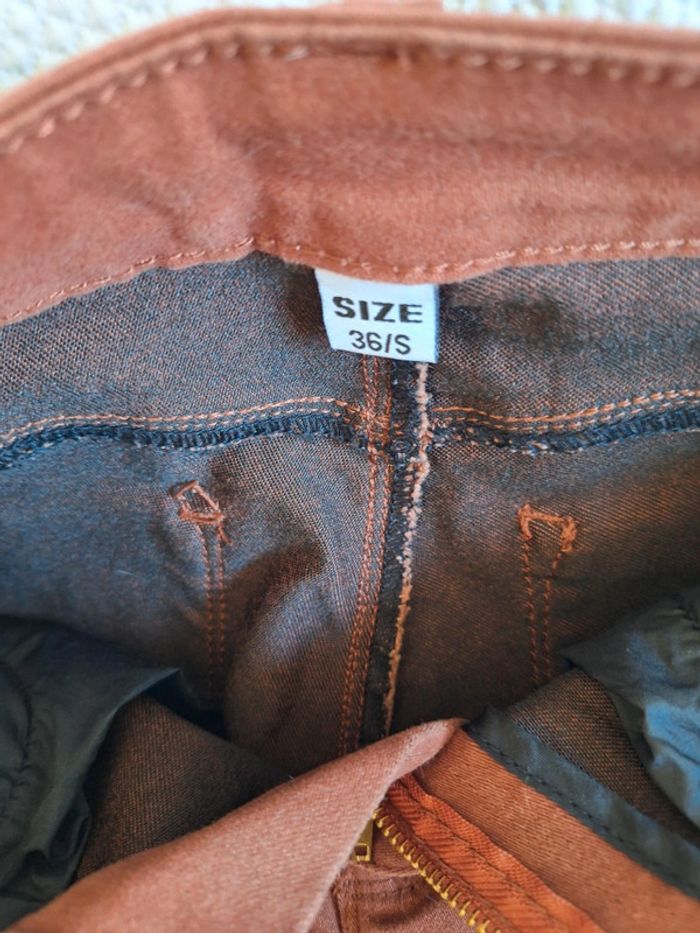 Pantalon femme taille 36 couleur marron/Rouille - photo numéro 7