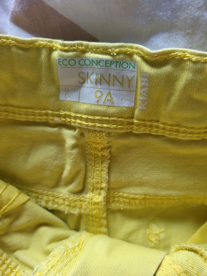 Pantalon 3/4 jaune 9 ans Skinny - photo numéro 3