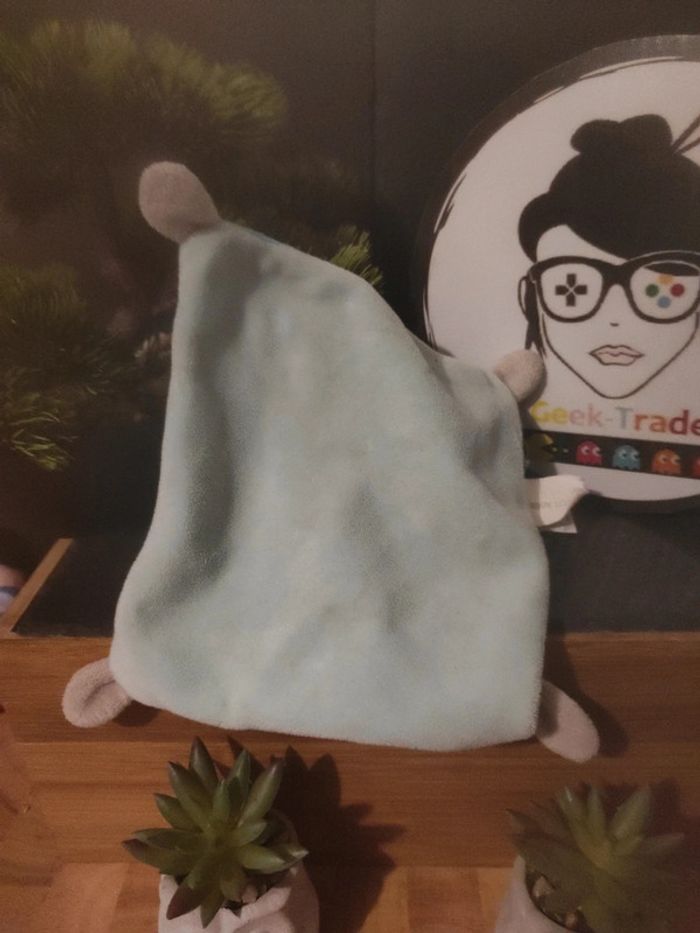 Doudou Bleu U Tout Petits Monstre Pieuvre Ours plat mouchoir   #geektradedoudou - photo numéro 2