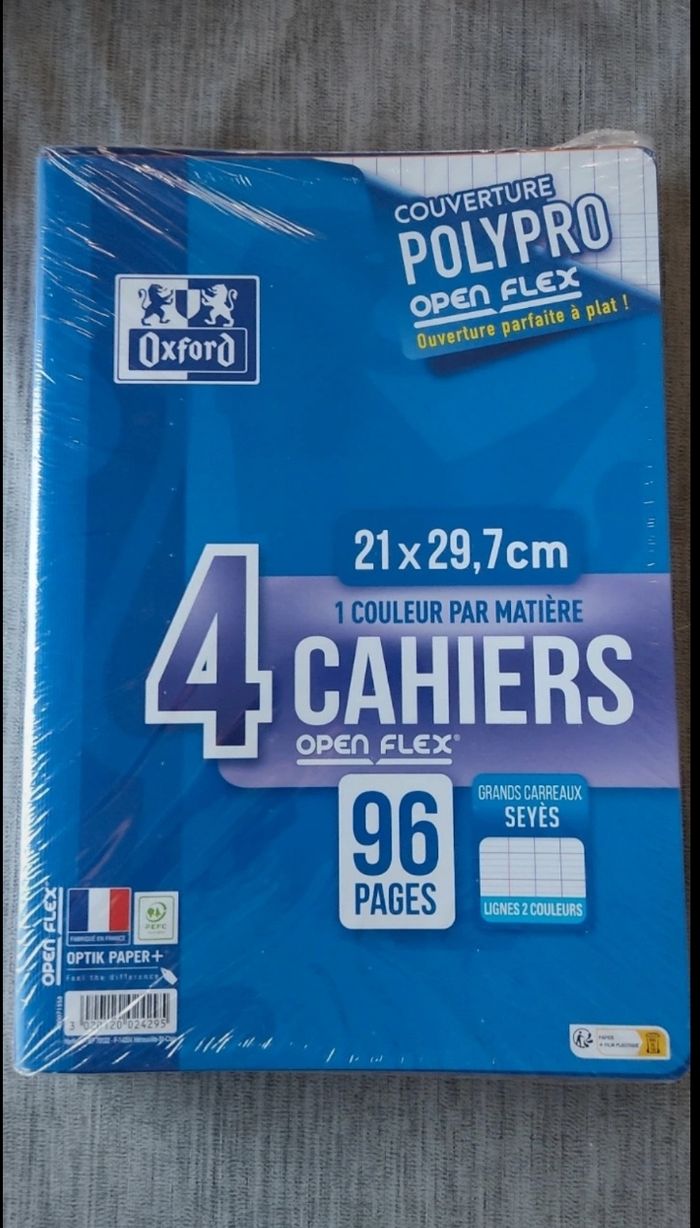 Lot 4 cahiers Oxford