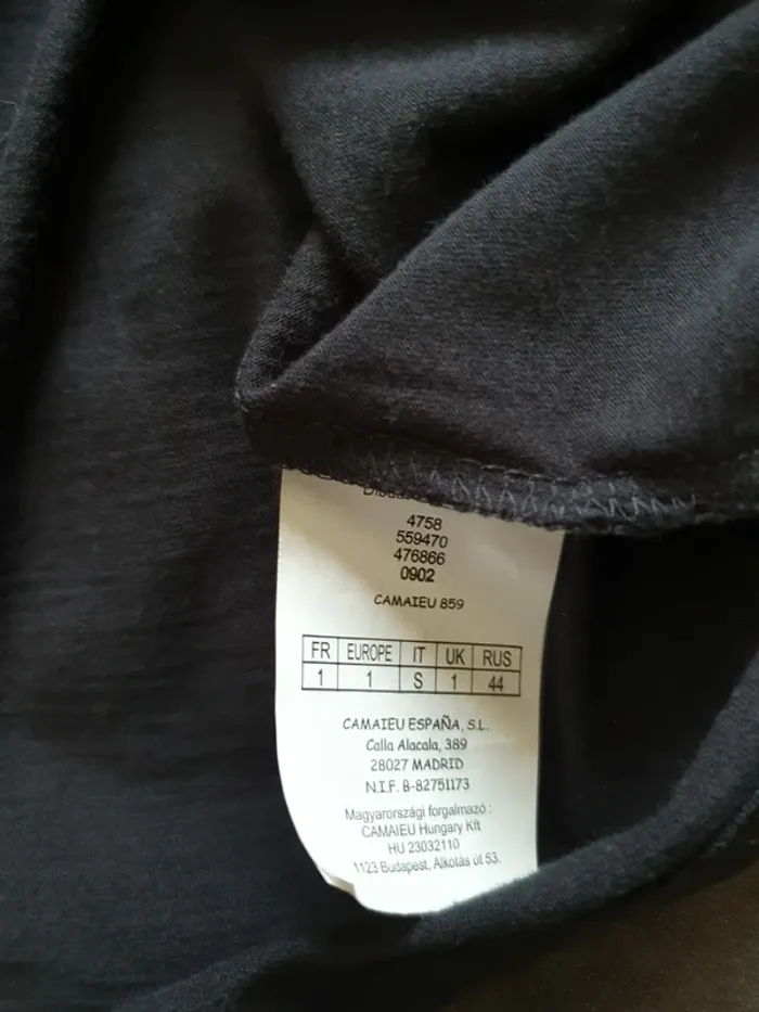Tunique noire Camaïeu taille 1 - photo numéro 4