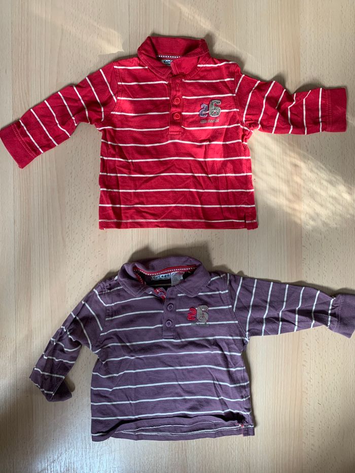 Lot deux polos manches longues taille 12mois