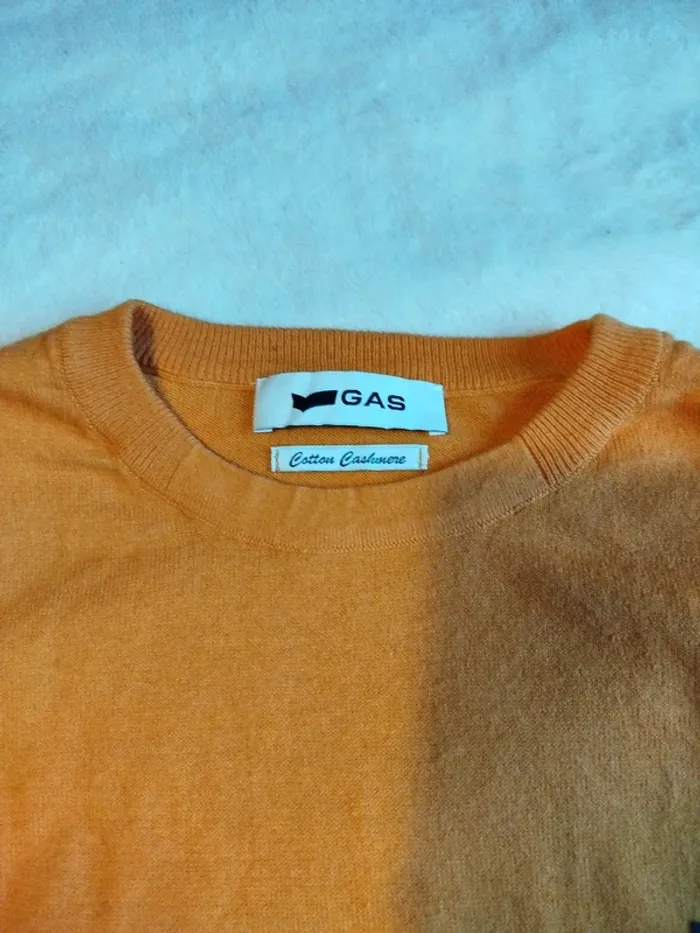 Pull Gas col orange col rond coton , cashmere et polyester - photo numéro 5
