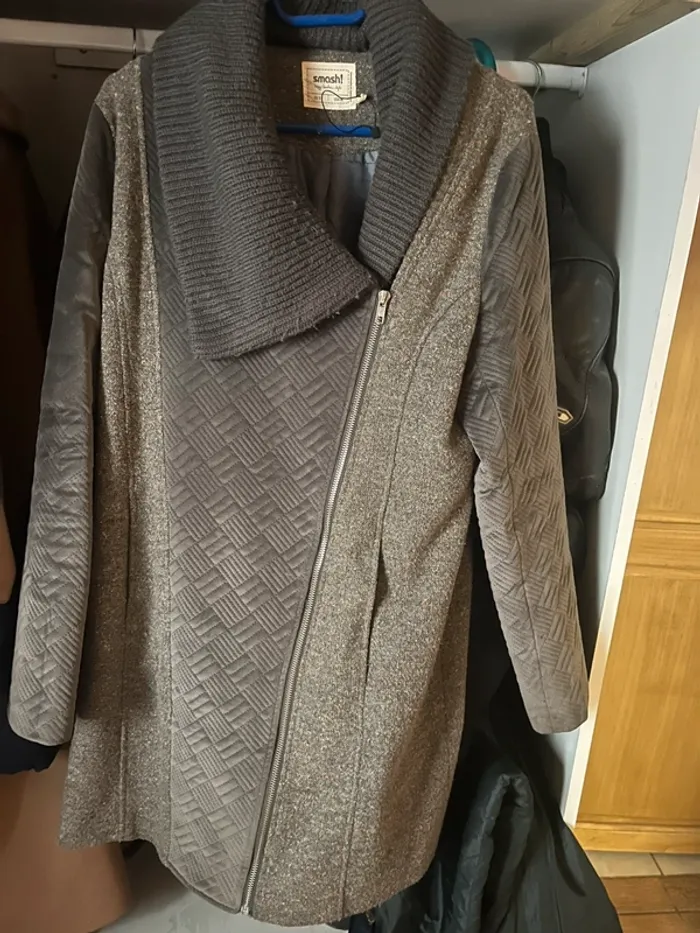 Manteau long smash marron