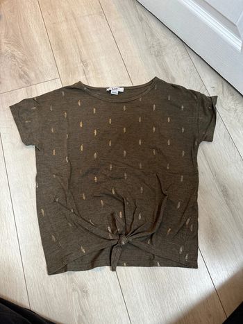 T-shirt kaki et doré la Halle 12 ans