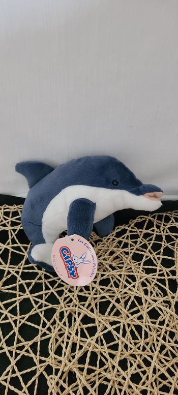 Doudou dauphin bleu blanc gipsy
