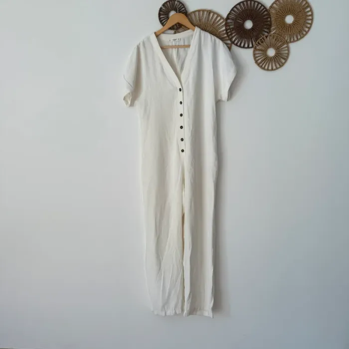 Combinaison Blanche Fluide Mango Taille L - photo numéro 4