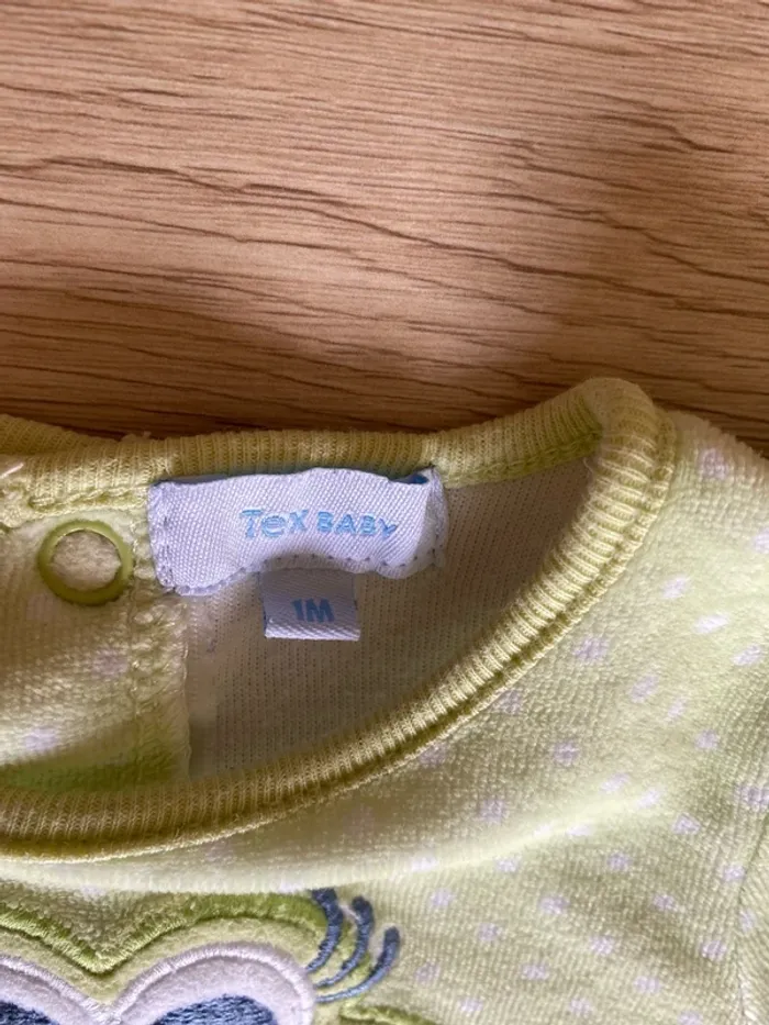 Pyjama hiver velours bébé fille 1 mois tex baby - photo numéro 4