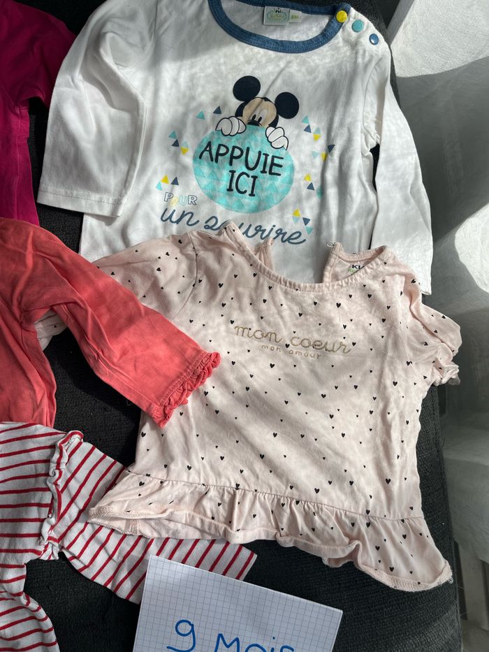 Lot fille hauts à manches longues taille 9 mois - photo numéro 3