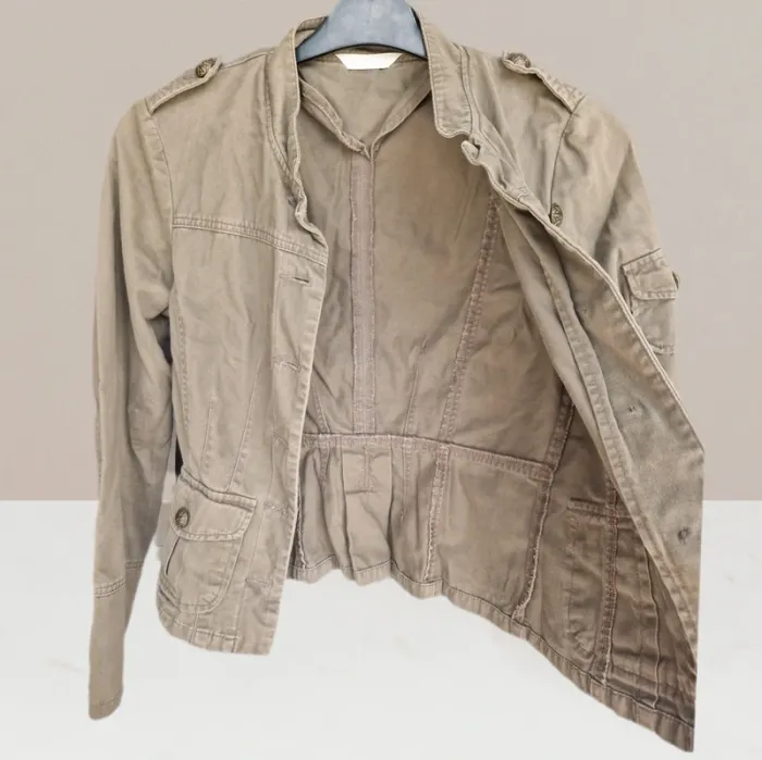 Superbe veste en jean kaki - Promod - Taille 38 - photo numéro 2