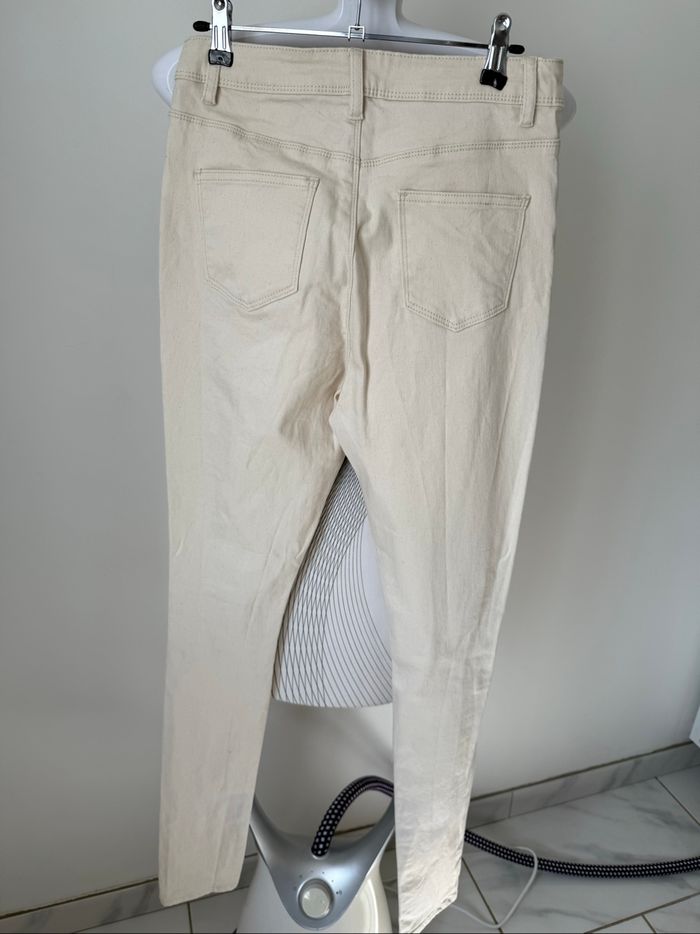 Jeans Missguided Tall – Taille haute skinny – Beige - photo numéro 2