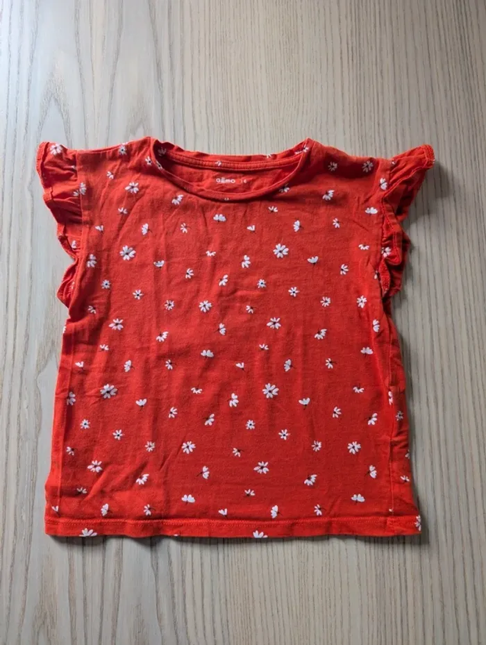 T-shirt manches courtes fleurs Gémo