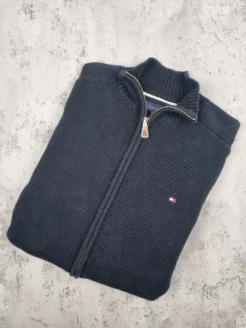 Gilet zippé Tommy Hilfiger noir, S Hommes (mesures en photos)