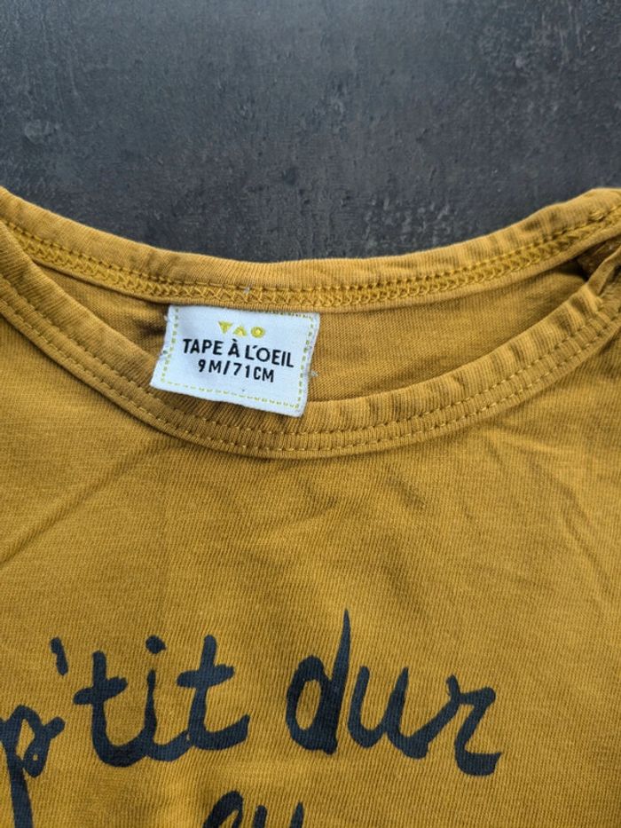 Tee shirt moutarde 9 mois - photo numéro 3